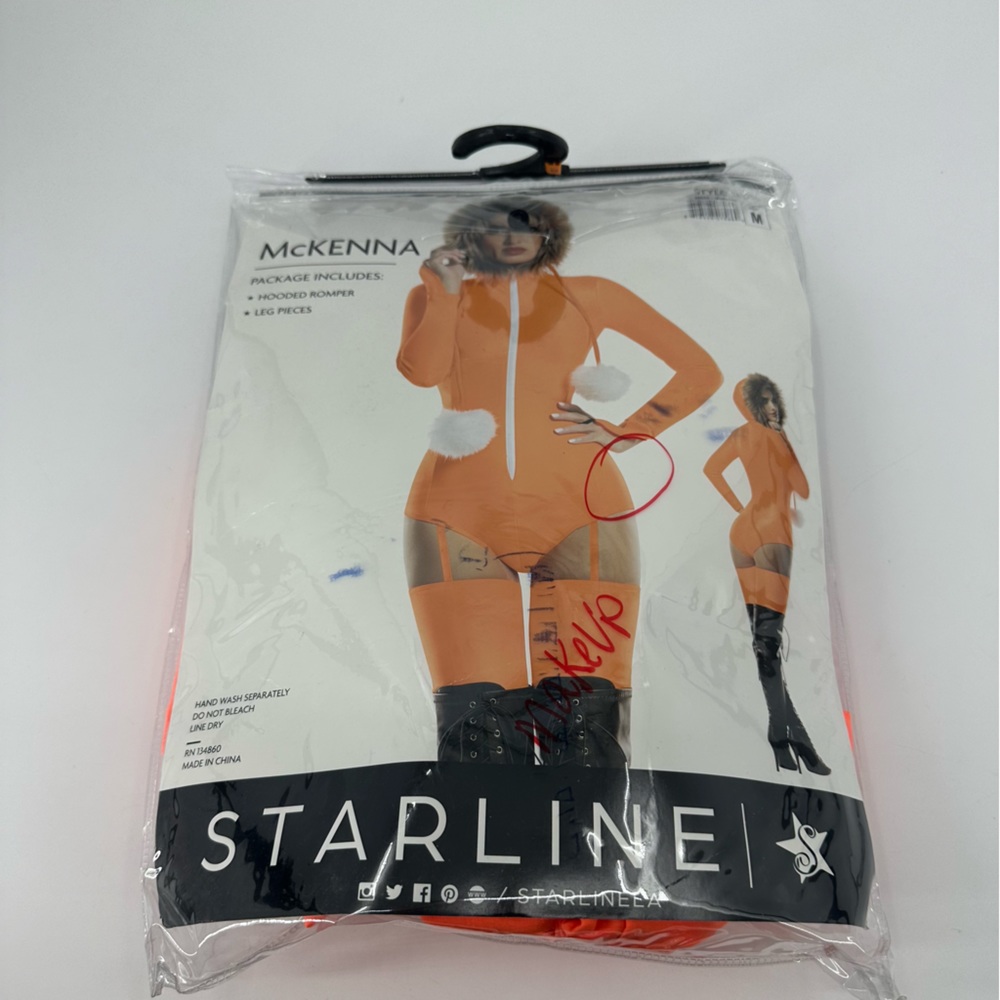 Starline Small Town McKenna Neon Orange Adult Costume Size Medium NWOT - Picture 5 of 15